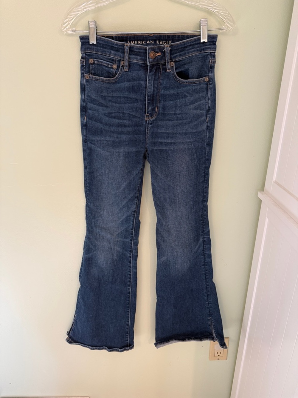 American Eagle Outfitters Dark Blue Flared Y2k Jeans Size 2/26